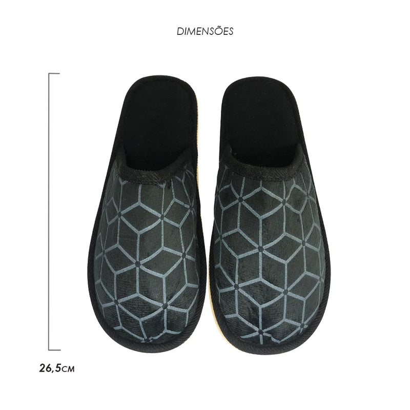 Pantufa Masculina estamapada preta